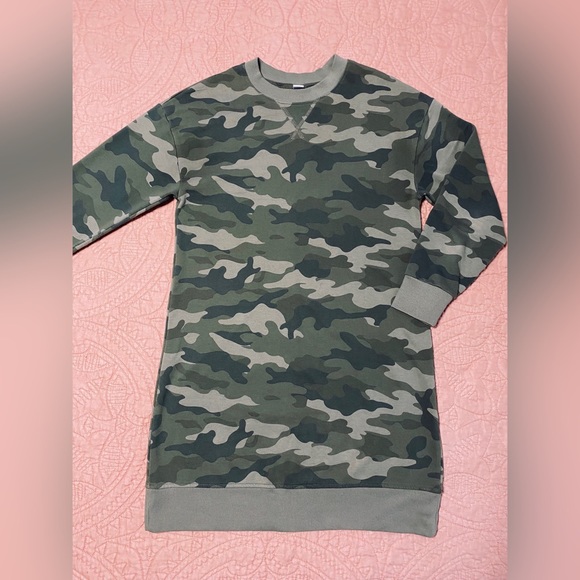 Old Navy Camo Sweatshirt Dress, S - Picture 2 of 5